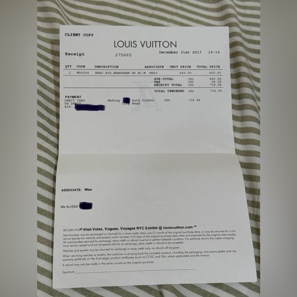 Louis Vuitton Rose Gold Monogram Bracelet - Picture 9 of 10